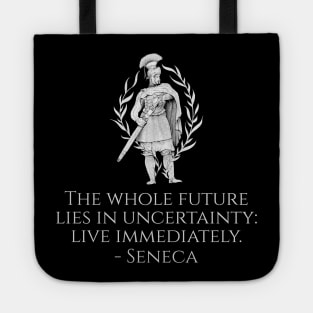 Motivational Seneca Quote On Future Ancient Roman Philosophy Tote