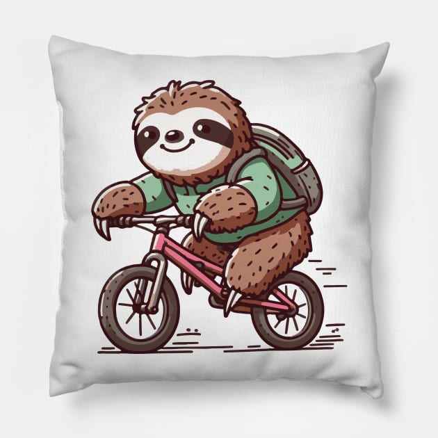 Sloth biking Pillow by fikriamrullah