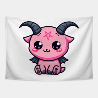 Cute pastel goth Baphomet by Strange Dollz Boudoir Tapestry