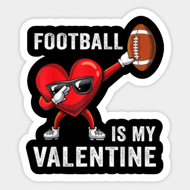 Cute Football Lover Heart Dabbing Valentines Day Boys Gift Tshirt