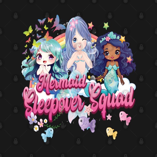 Mermaid Sleepover Squad Slumber Party Gifts Cute Girl Ladies Adults by Envision Styles