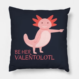 Funny wingman cute pink axolotl illustration Pillow