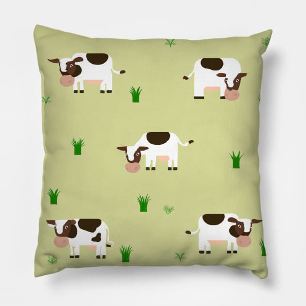 Cows Pillow by Buff Geeks Art