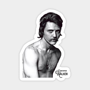 Retro Christopher Walken B&W Stache Tribute Magnet