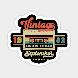 Vintage September 1982 Music Cassette - Limited Edition - 40 Years Old Birthday Gifts Magnet