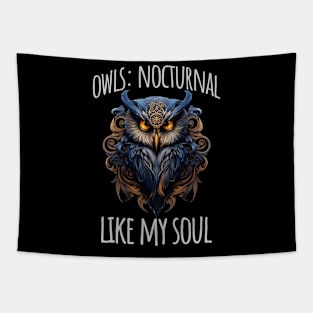 Owls: Nocturnal Like My Soul Tapestry