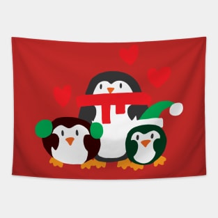 Winter Penguins Tapestry