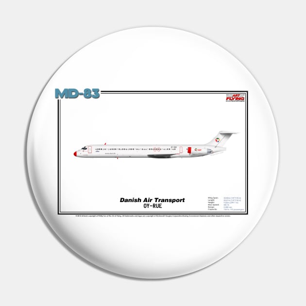 McDonnell Douglas MD-83 - Danish Air Transport (Art Print) Pin by TheArtofFlying