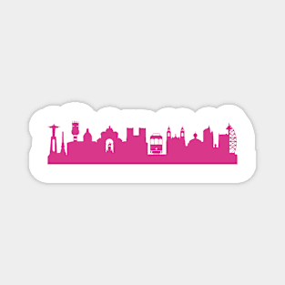 Lisbon skyline pink Magnet