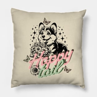 Corgi Booty, Happy Tail, happy Corgi, Gift for her/ Mother's Day Pillow