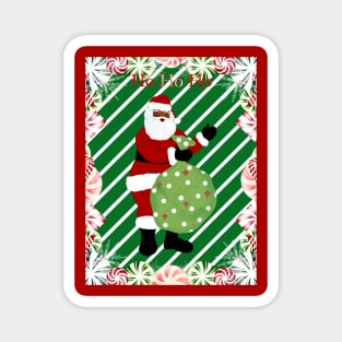 Peppermint Santa Magnet