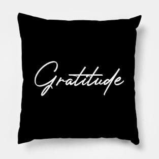 Gratitude - Ink Pen Calligraphy Style Pillow