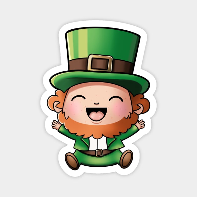 Cute Cartoon Leprechaun Magnet by Druids Tower