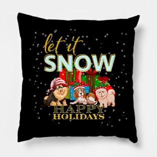 let it snow dog family Pillow