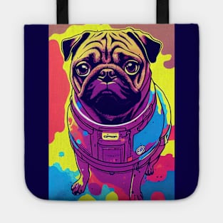 Astronaut pug portrait Tote