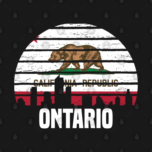 Ontario California CA Group City Silhouette Flag by jkshirts