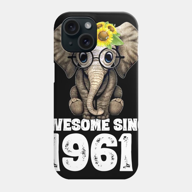 Awesome since 1961 59 Years Old Bday Gift 59th Birthday Phone Case by DoorTees