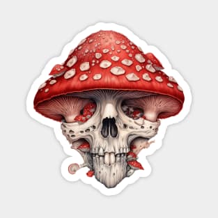 Psychedelic Mushroom Skull Magnet