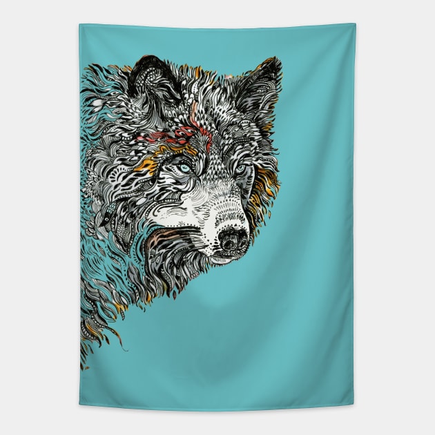 Red Wolf. Tapestry by FanitsaArt