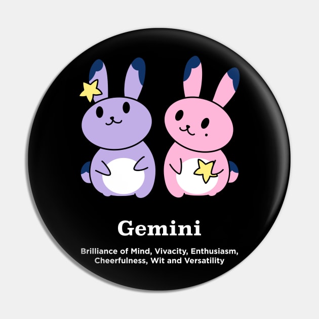 Gemini Horoscope Anime Zodiac Sign May and June Birthday Pin by TheBeardComic