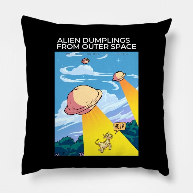 Alien dumplings from outer space Pillow by PO's