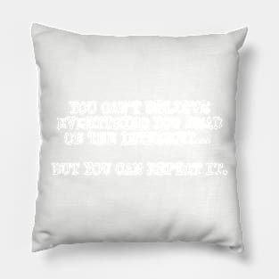 You can’t believe everything you read on the internet, but you can repeat it Pillow
