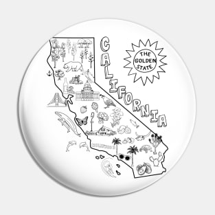 California State Map with Pictures Pin