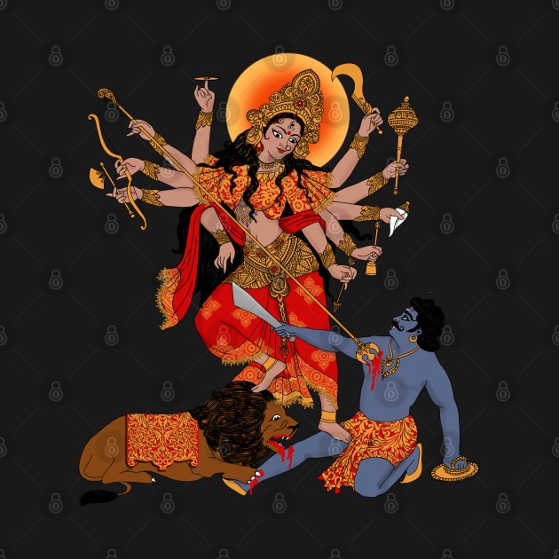 Goddess of Power : Durga (color) by swarna artz