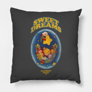 Sweet Dreams Rainbow Brite Distressed Pillow
