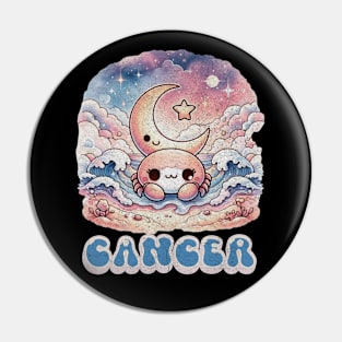 Cosmic Cancer Kawaii Crap Zodiac Sign Anime Birthday Pin