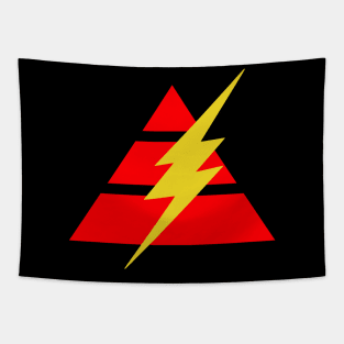 Pyramid Lightning Bolt - Red Tapestry