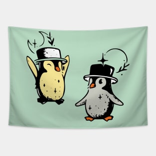 happy classy penguins Tapestry