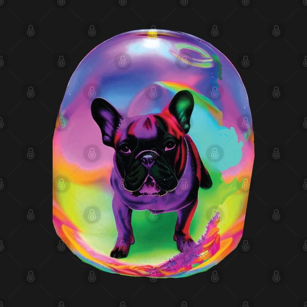 Frenchie in Giant Bubble by joejdiaz