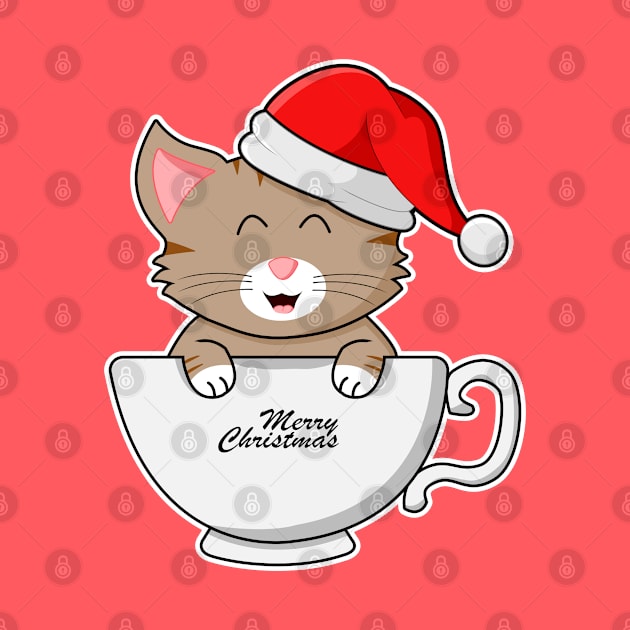 Cat christmas kitten Merry Christmas xmas santa by auviba-design