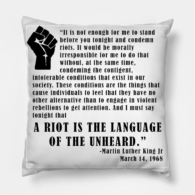 Martin Luther King Jr Pillow by thedelkartist