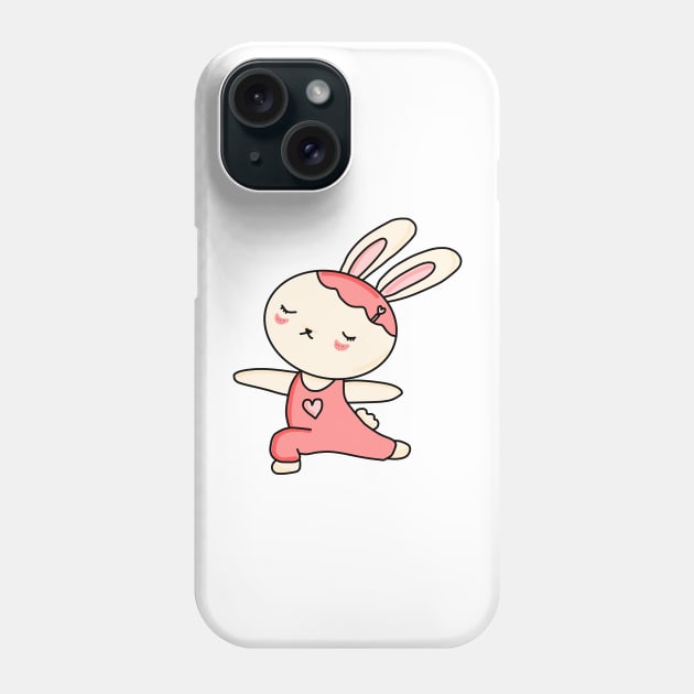 Cute bunny doing Yoga Cartoon Phone Case by Saysaymeme