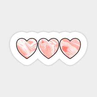 Pink Marble Hearts Magnet