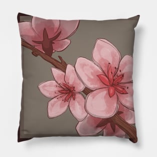 Peach Tree Flower – Floral Design Pillow