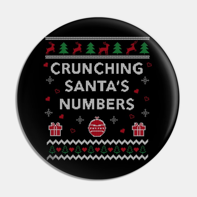 Crunching Santas Numbers Accountant Xmas Gift Ugly Christmas Design Pin by Dr_Squirrel