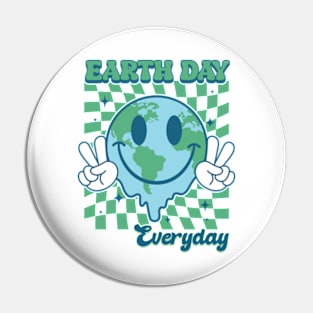 Earth Day Everyday Smile Face Hippie 54th Earth Day Anniversary Pin