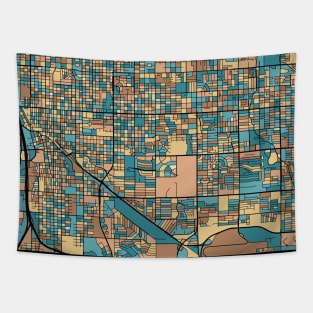 Tucson Map Pattern in Mid Century Pastel Tapestry