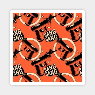 Bang Bang Black Cat Pattern in orange Magnet