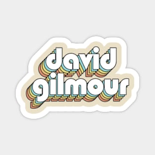 David Gilmour - Retro Rainbow Typography Faded Style Magnet