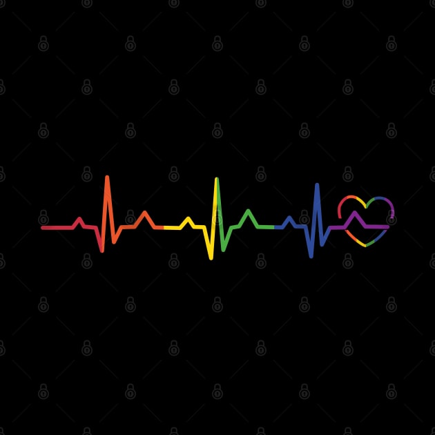 LGBT Rainbow Gay Pride Heartbeat by xylalevans