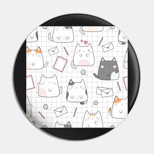 Cats Stationary Pattern Pin