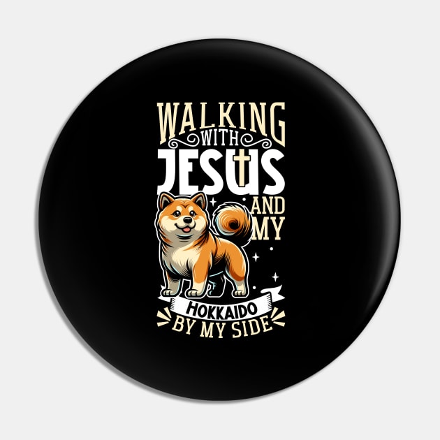 Jesus and dog - Ainu Dog Pin by Modern Medieval Design