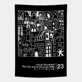 The City and Its Uncertain Walls - Minimalist Artwork Design Tapestry