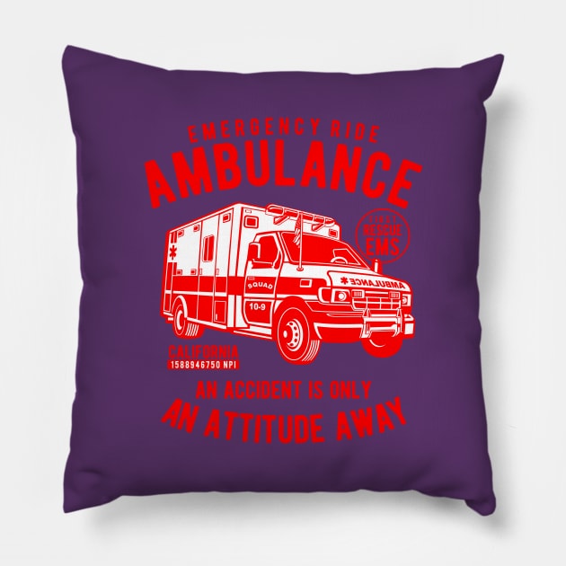 Ambulance Emergency Ride Pillow by lionkingdesign