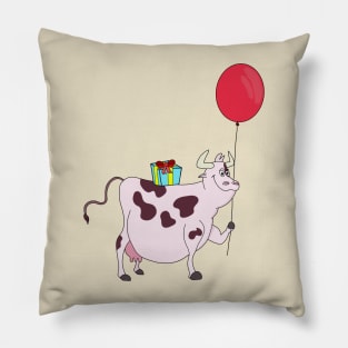 Happy Birthday Cow Pillow