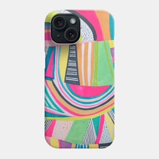 Geometric rainbow Phone Case